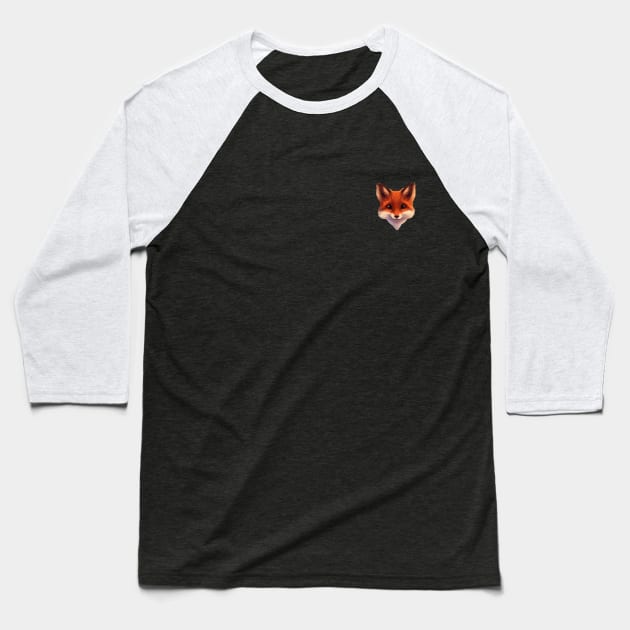 Cute Red Fox Baseball T-Shirt by Nayture